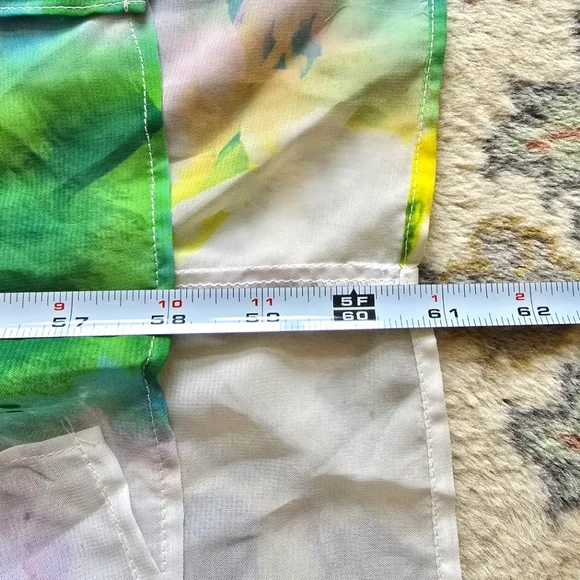 NWT Bebe Blue And Green Floral Chiffon Halter Dress Women's 14 - Picture 8 of 8